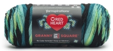 Red Heart Granny Squares - Black Cyber Leaf